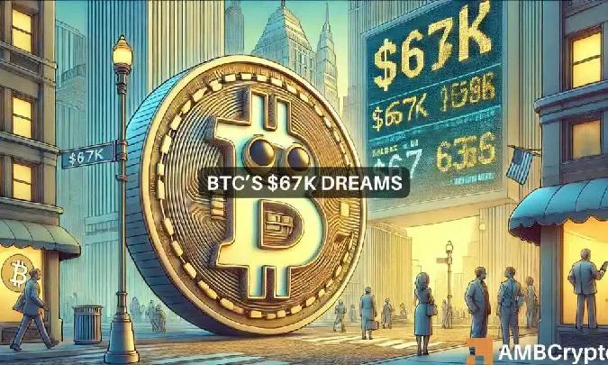 ¿Alcanzará el bitcoin la marca de los 67K$? El nivel más alto de liquidación de bitcoin es de $67K. Bitcoin