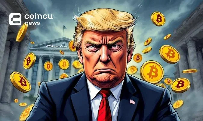 Main : Donald Trump intente une action en justice contre JPMorgan Chase pour cessation de services bancaires. . Ethereum