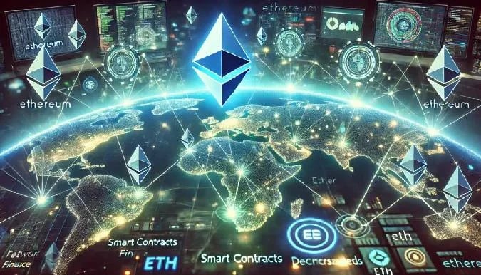 Ethereum es una plataforma global de software descentralizada basada en la tecnología blockchain. Los desarrolladores pueden crear y desplegar aplicaciones descentralizadas (dApps) y contratos inteligentes sin la participación de autoridades centrales o intermediarios. Ethereum